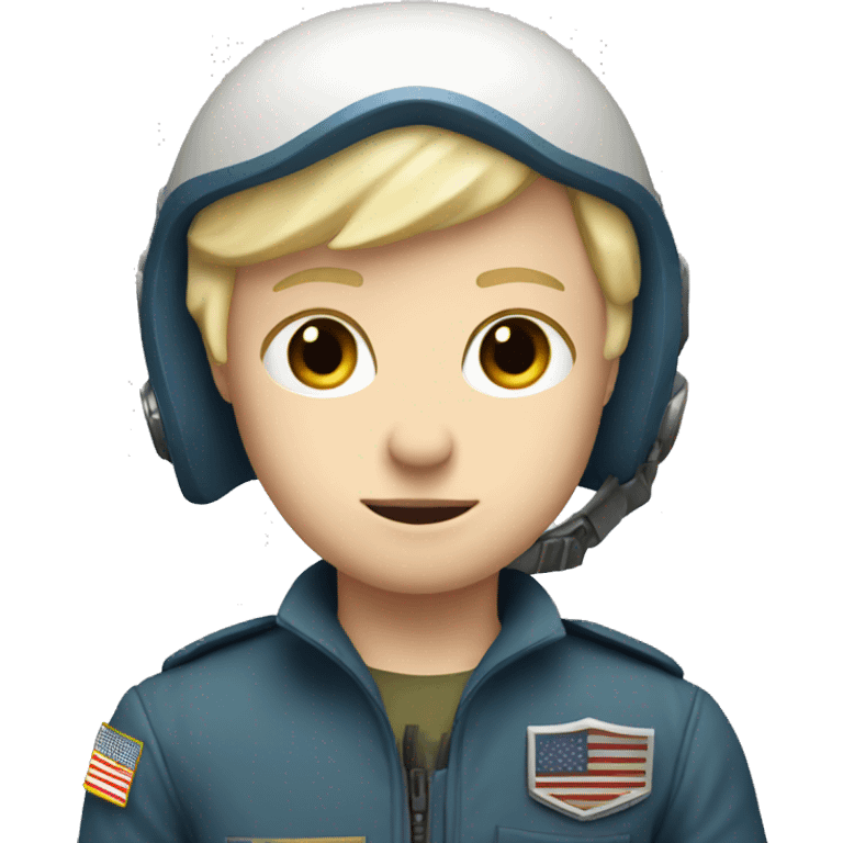 white kid with short blonde hair and blue eyes fighter pilot helmet emoji