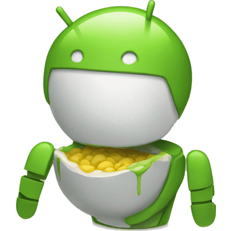 Android comendo uma maçã  emoji