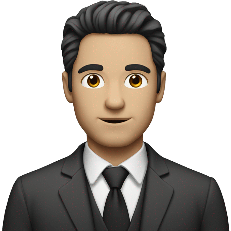 white man with black middle parting hair  emoji