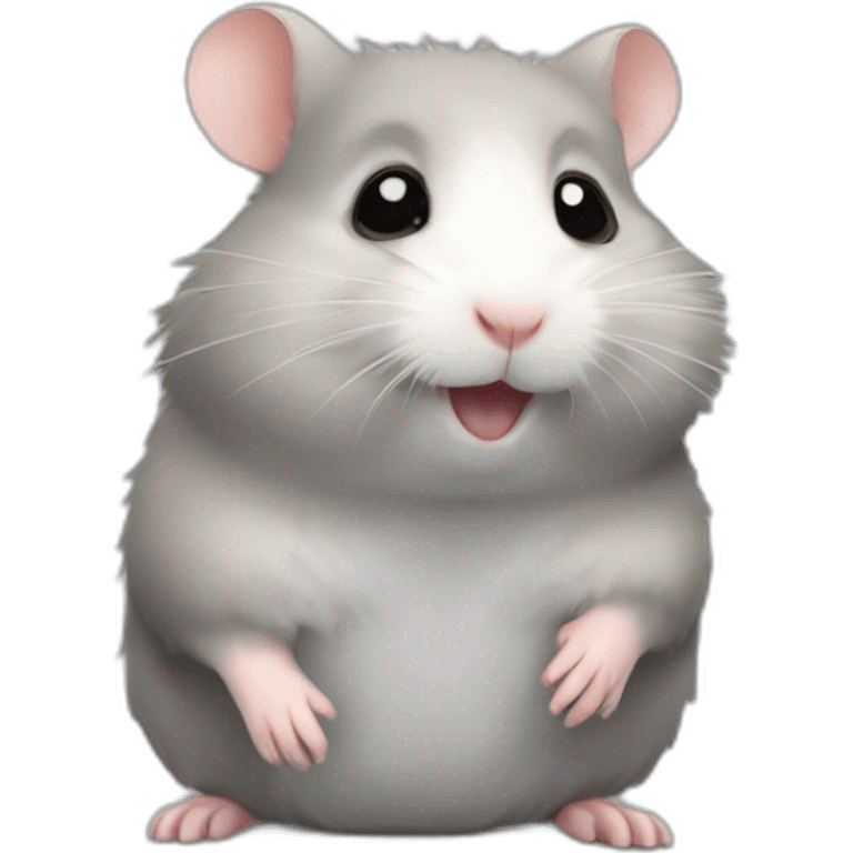 Hamster gris fait coeur emoji