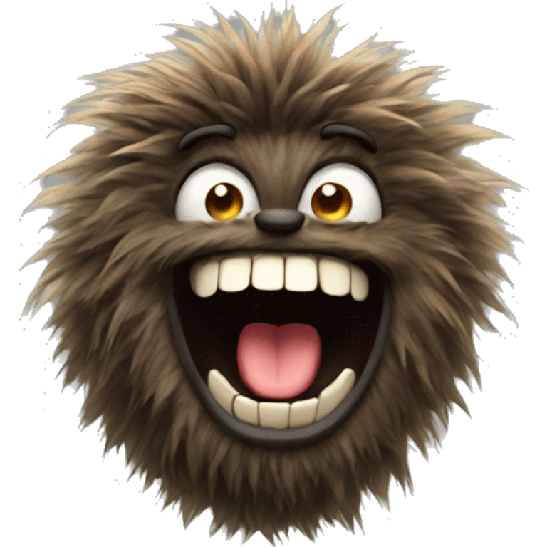 hairy monster lauging emoji