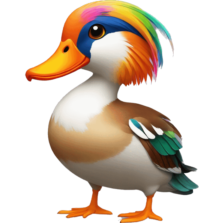 mandarin duck with colorful feathers emoji