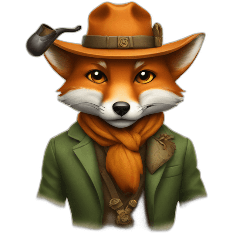 Kettari fox chiffa with hat smoking pipe emoji