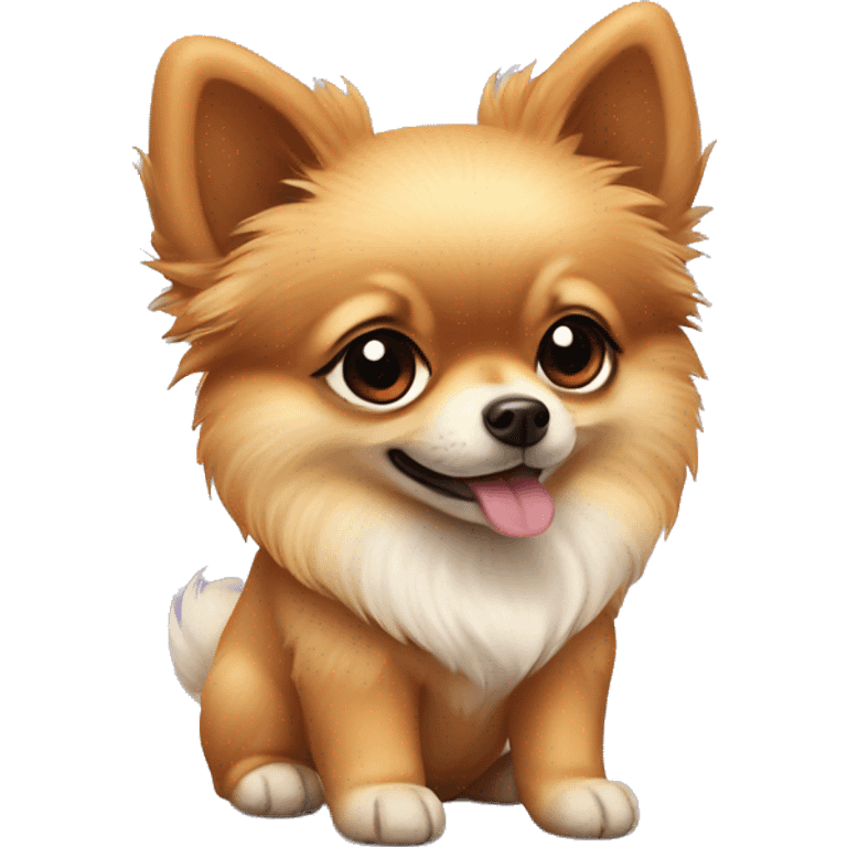 Pomeranian puppy wearing elf ears  emoji