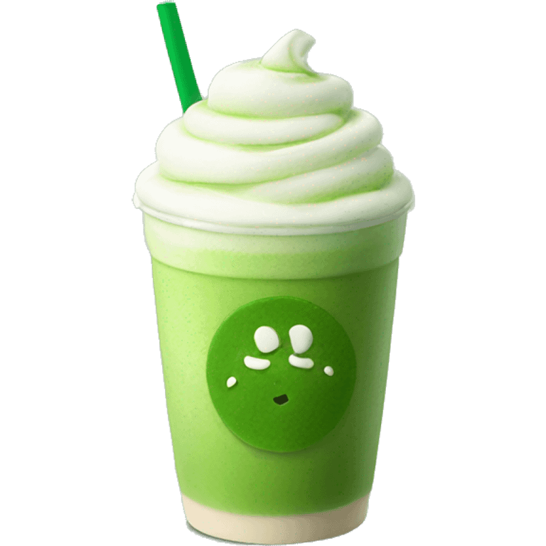 Matcha latte with ice emoji