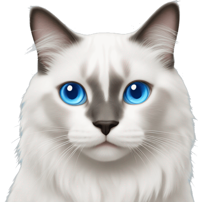 White Ragdoll cat whit blue eyes walking  emoji