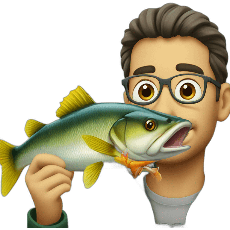 Walleye eating a minnow emoji