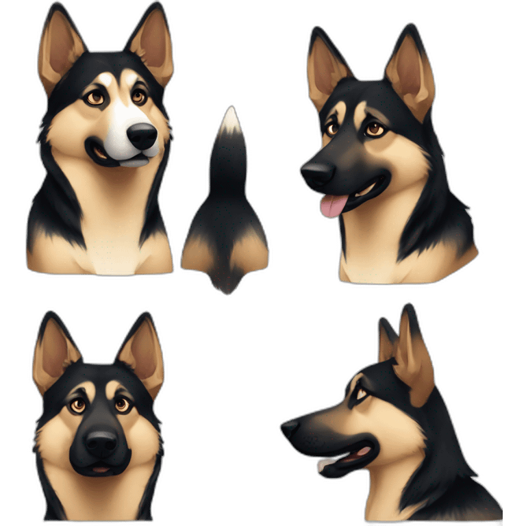 German shepherd husky mix dark mix emoji