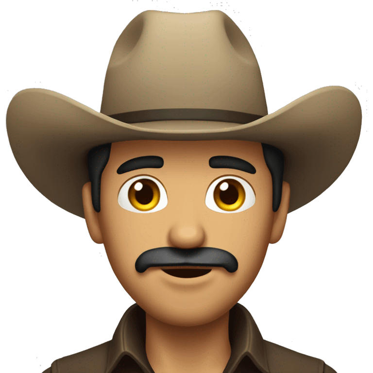 mexican guy with black hair and cowboy hat and slight mustache  emoji