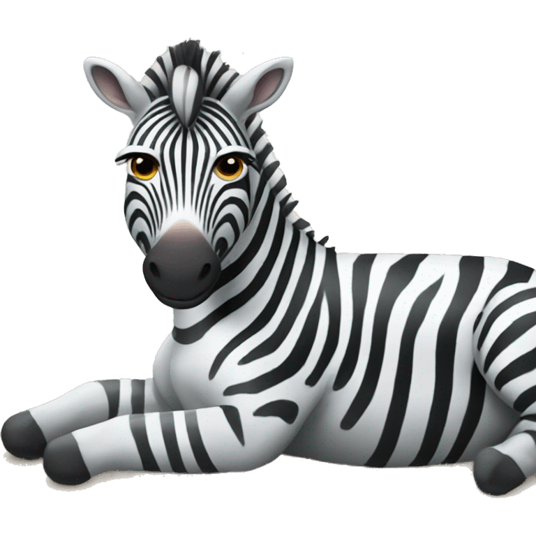 zebra sunbathing  emoji