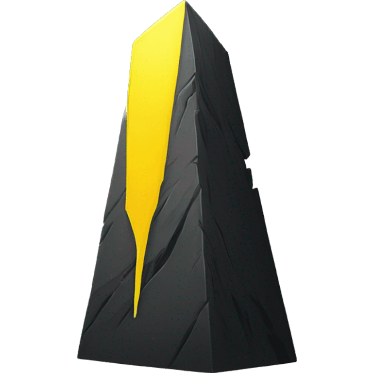 slanted, tall monolith with yellow and black coloring and yellow beam coming from the top emoji