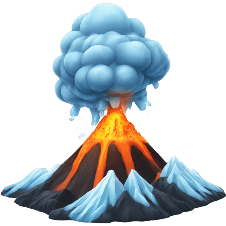 Volcano spewing ice emoji