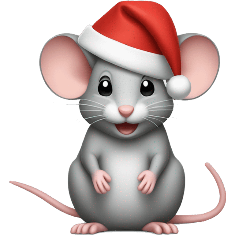 Mouse with santa hat emoji