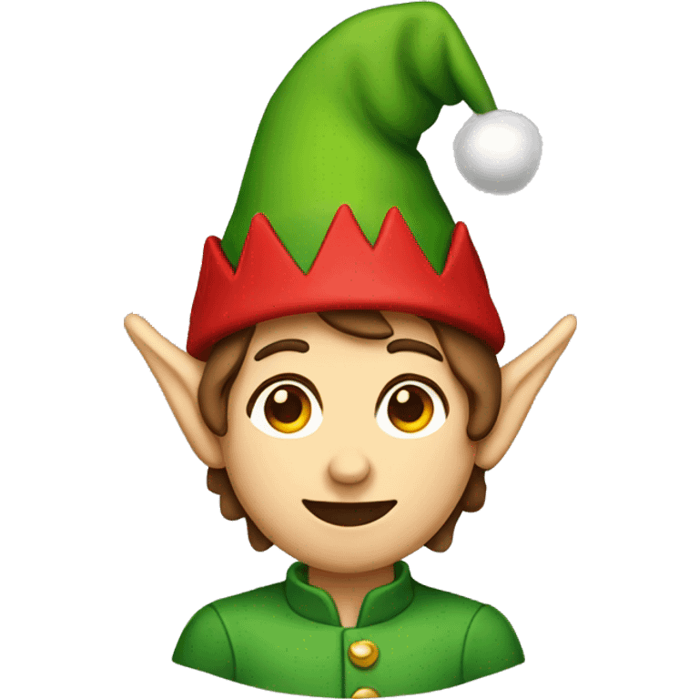 Christmas elf with brown hair emoji