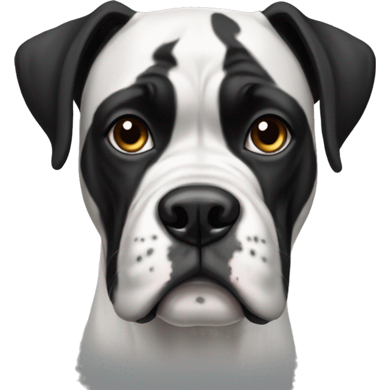 Black and white boxer dog emoji