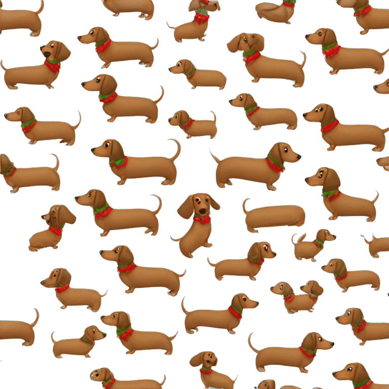 Long hair Wiener dog Christmas emoji