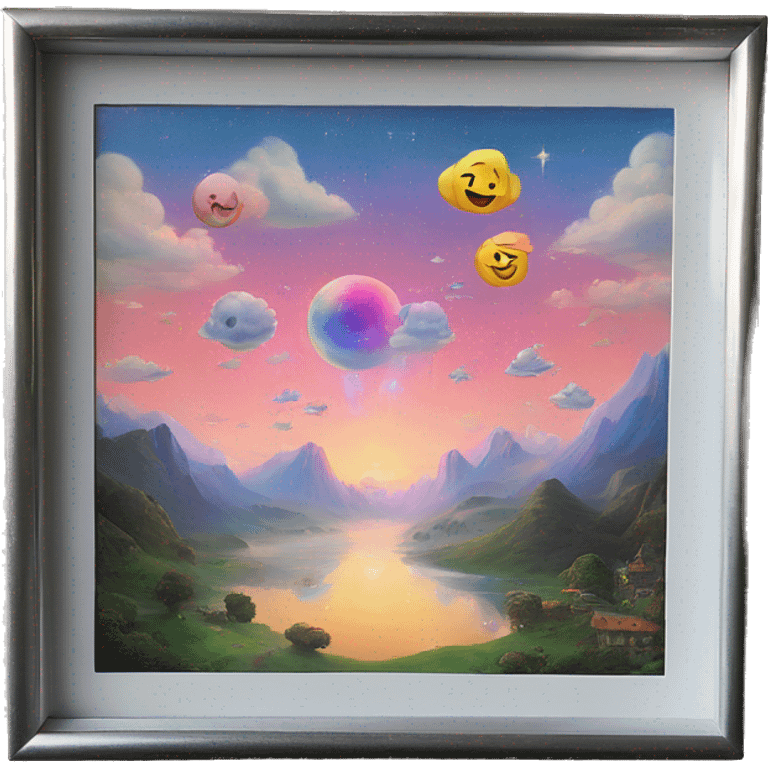 dreamland picture painting holographic in frame  emoji