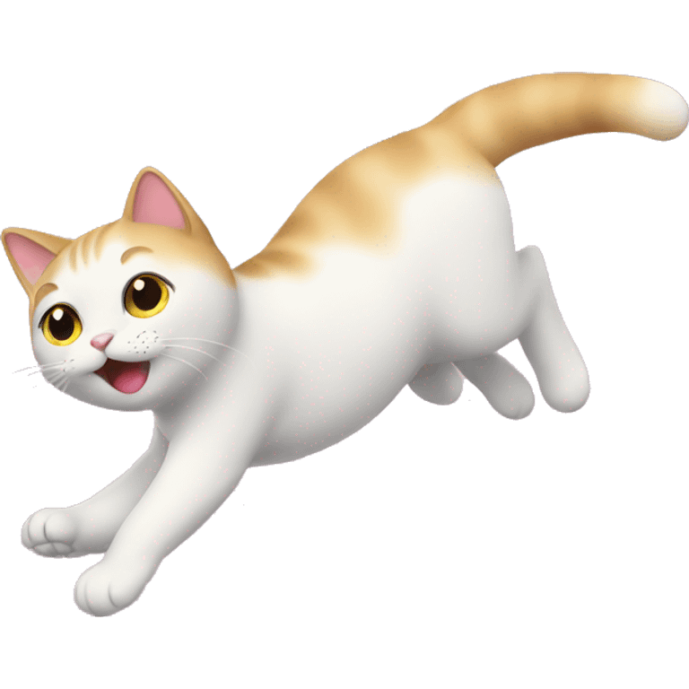 cat flying over rainbow emoji