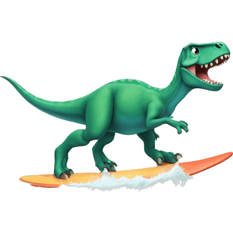 Dinosaur surfing  emoji