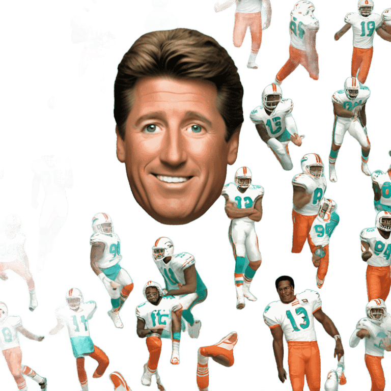 Dan Marino with 13 on Miami dolphins jersey showing emoji