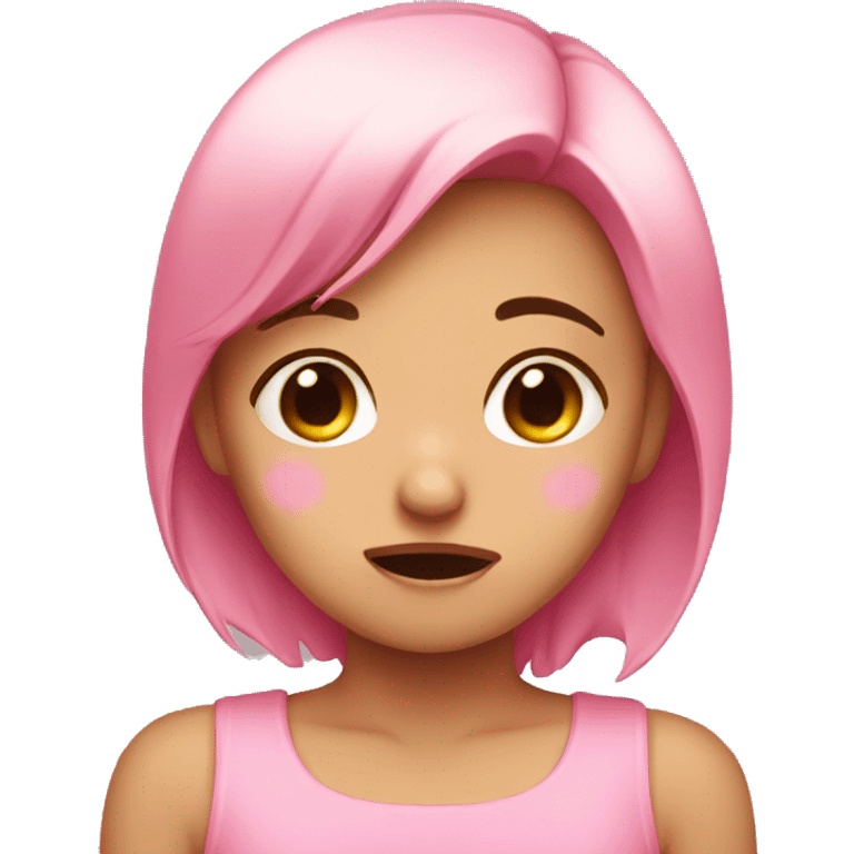 cute and pink girl crying  emoji