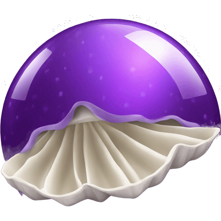 purple disco ball with clam shell emoji