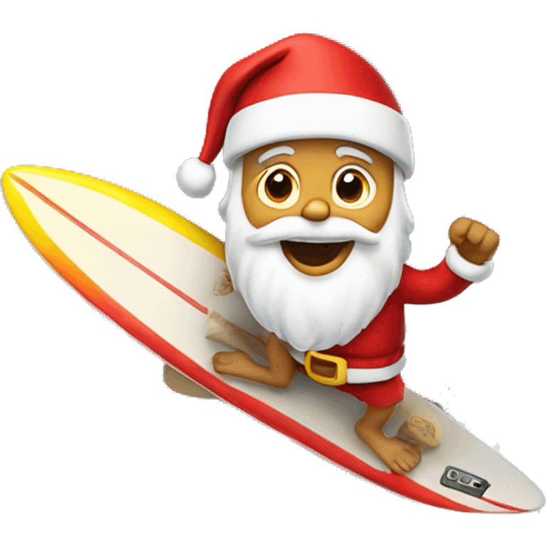 Santa on a surfboar emoji