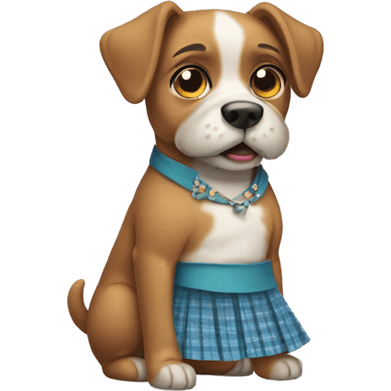 Dog wearing a skirt emoji