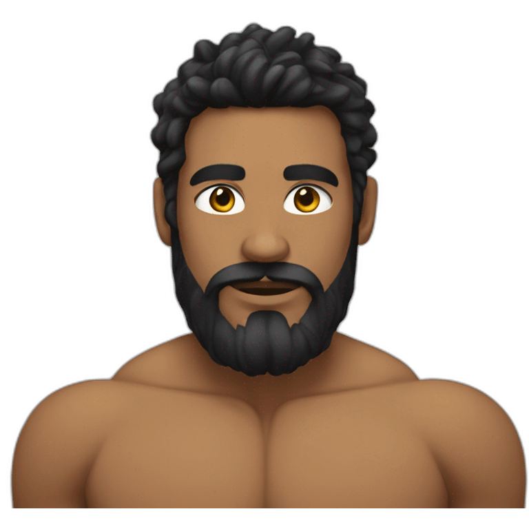 Swimmer googles muscles black hair and beard emoji