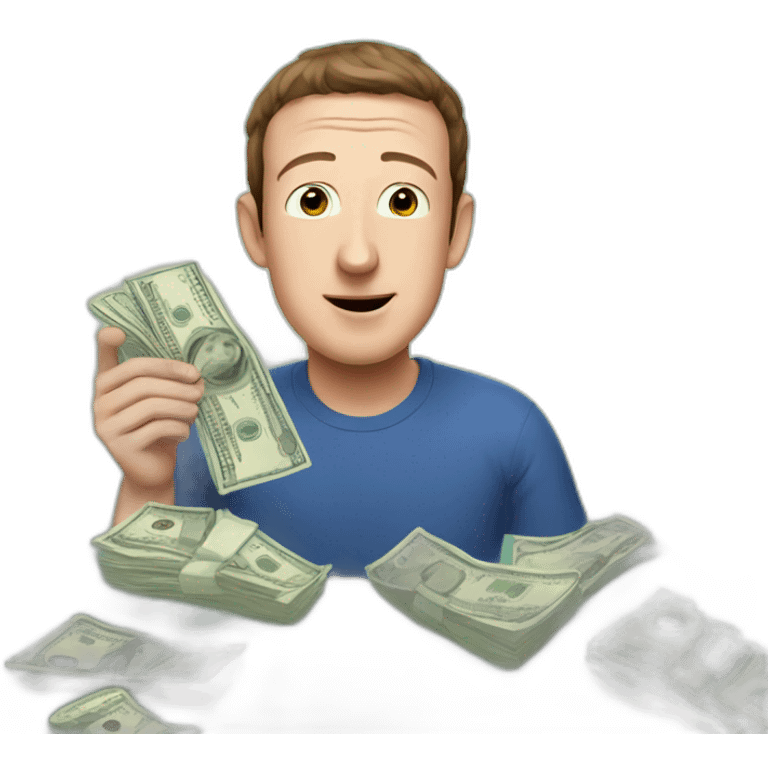 Mark Zuckerberg counting money emoji