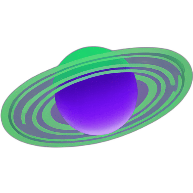 green saturn ,purple rings emoji