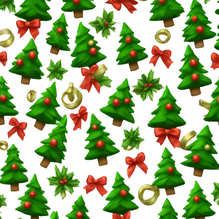 Christmas tree with red bows emoji