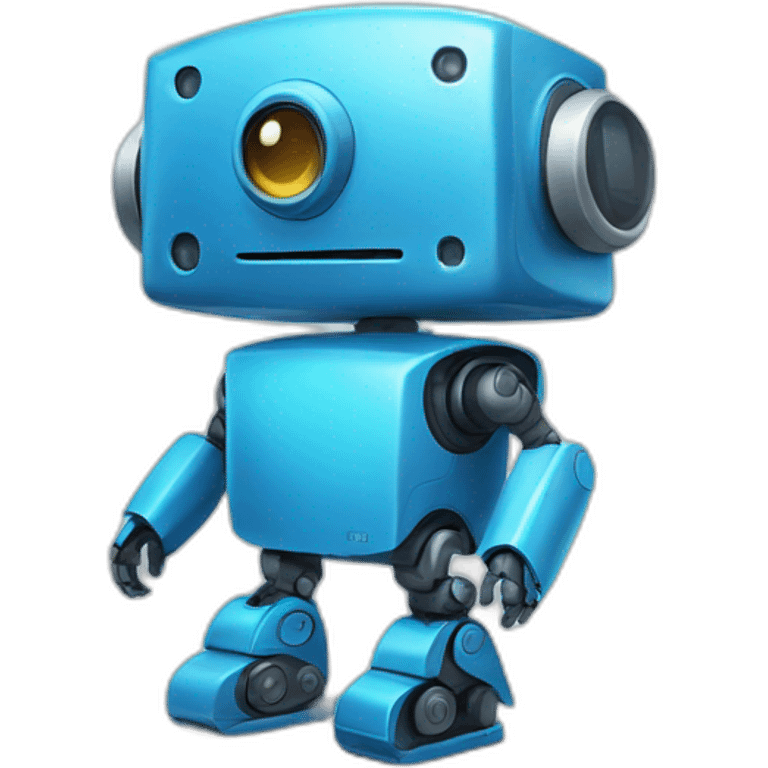 Cute blue robot emoji