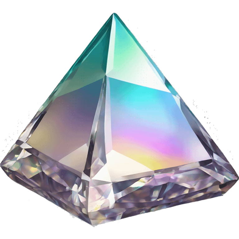 Pyramid-shaped 56-carat iridescent diamond crystal emoji