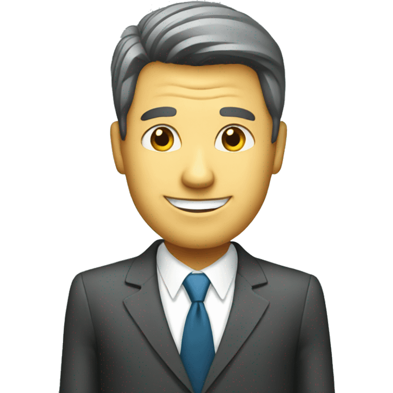 Businessman with money emoji