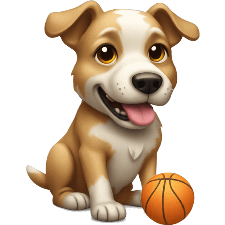 Dog wit ball  emoji