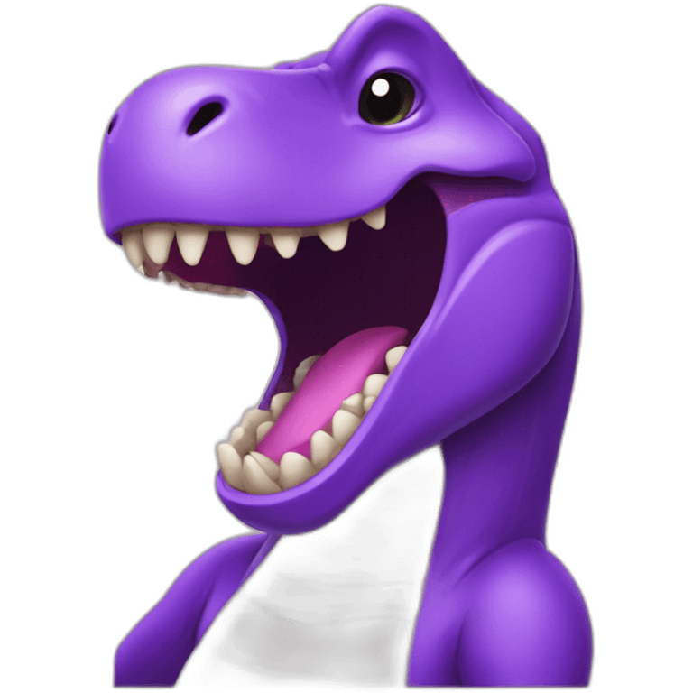 Cute purple t-rex laughing "GNIII" emoji