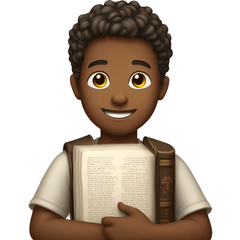 Smiling Boy with bible in arms emoji