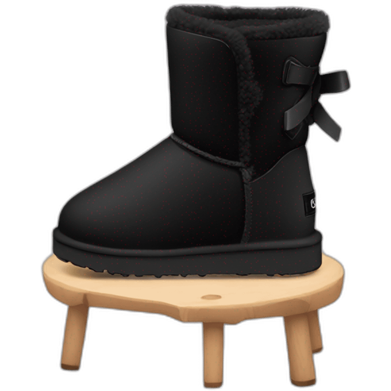 All Black mini ugg boots emoji