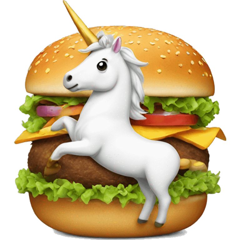 Unicorn in burger emoji