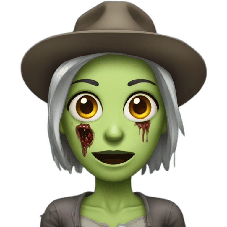 Zombie wife with a hat emoji