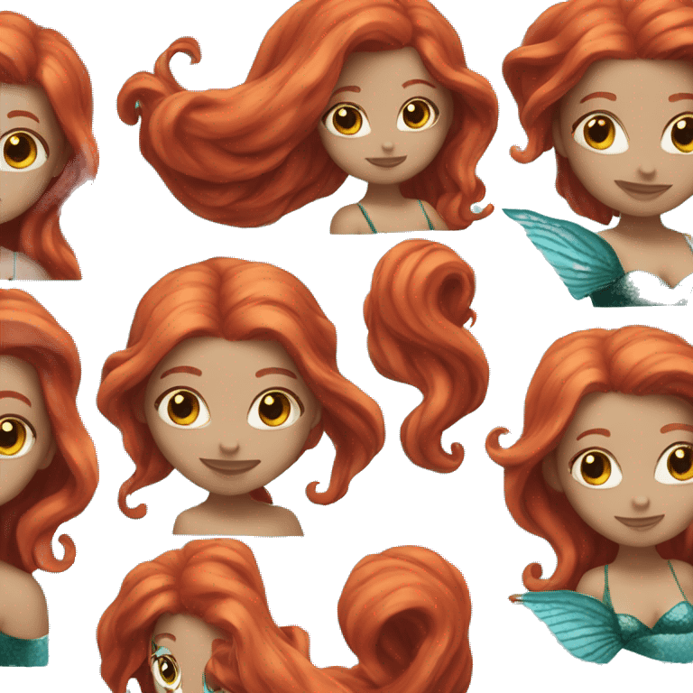 Redhead girl as a mermaid  emoji