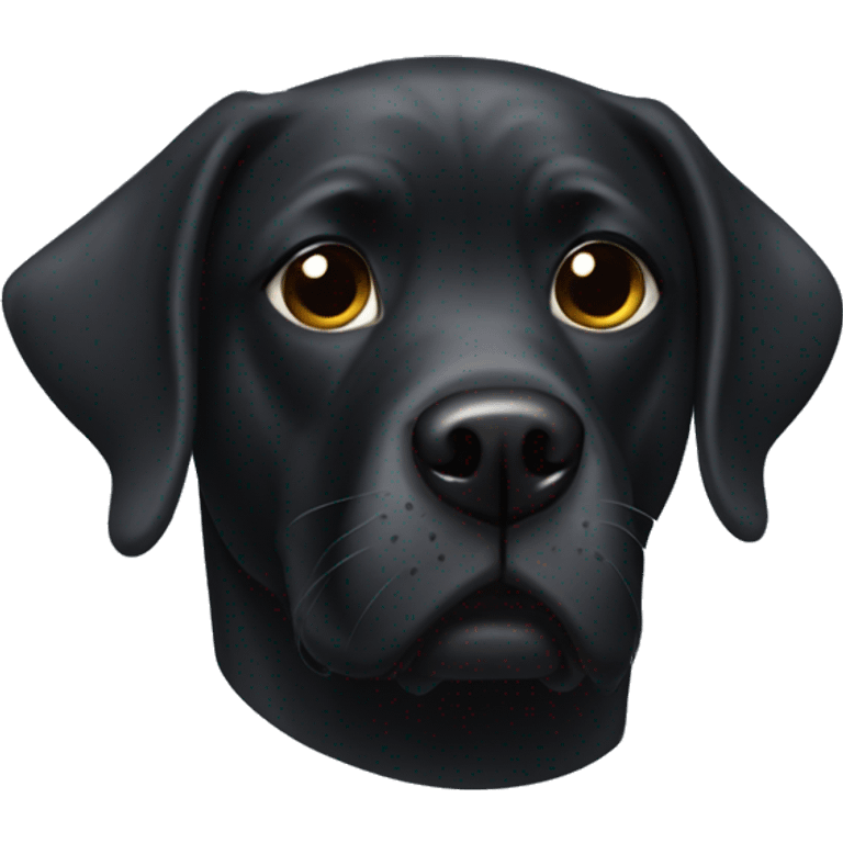 black lab wearing a superhero mask emoji