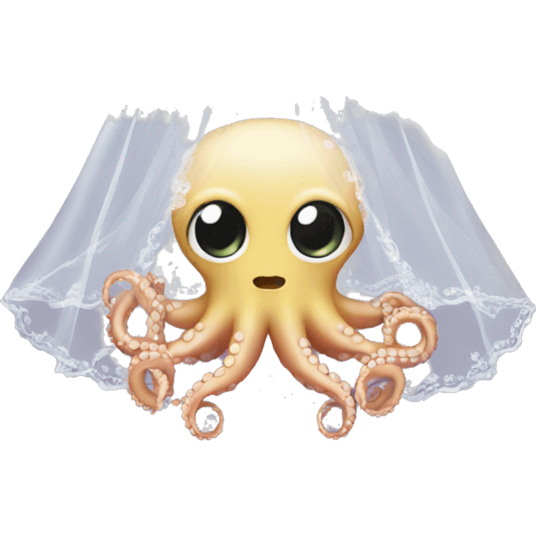 Octopus with wedding veil emoji