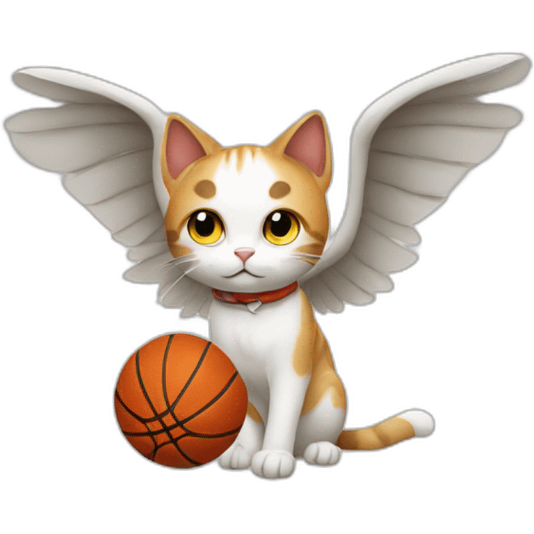 cat with wings and basketball emoji