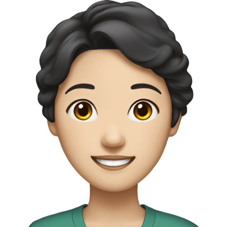 korean 50th woman, smile, short black hair. emoji