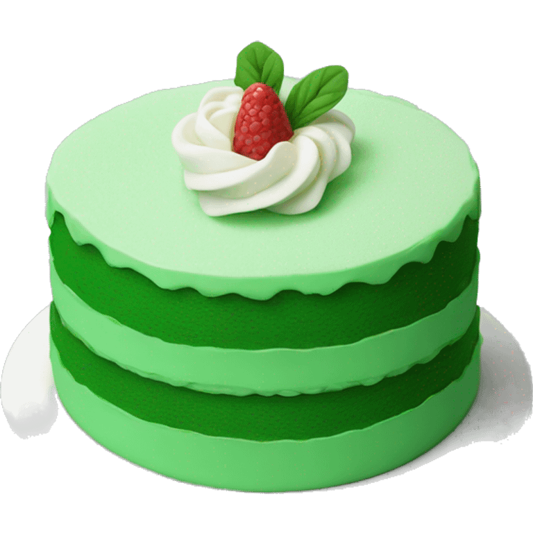 green cake no toppings white filling emoji