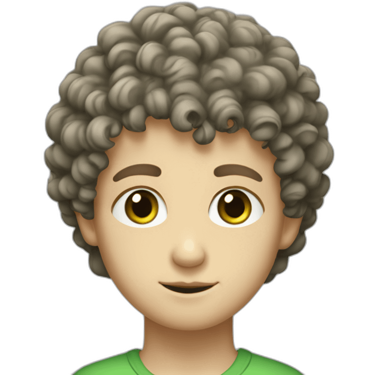 Short Curly Haired White Boy Green Eyes emoji