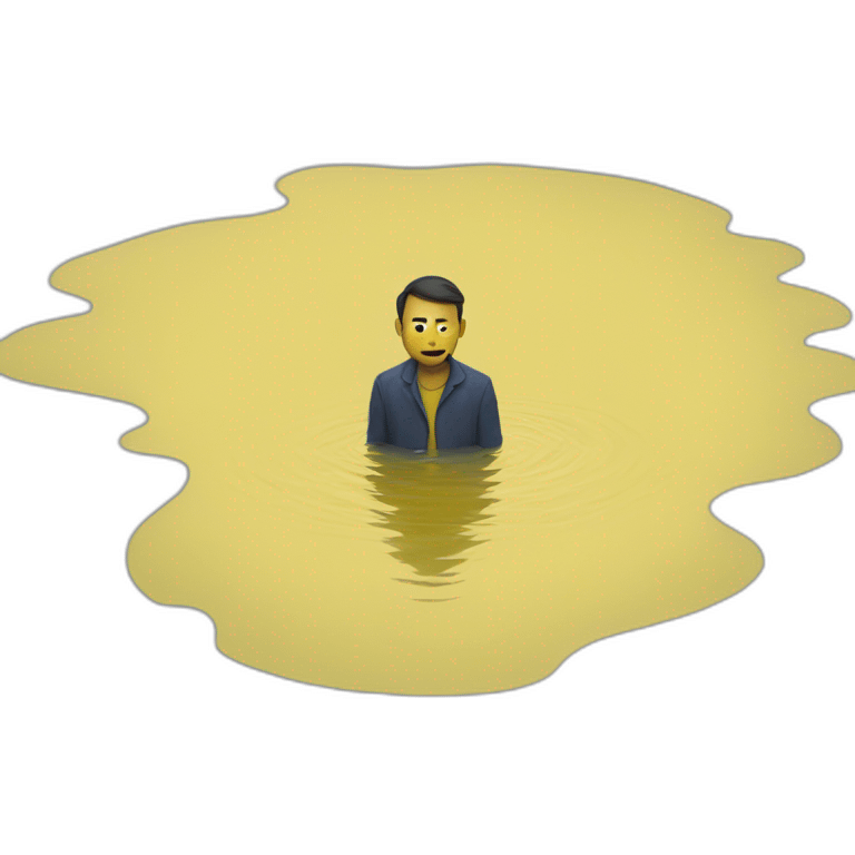 Man in a yellow puddle emoji