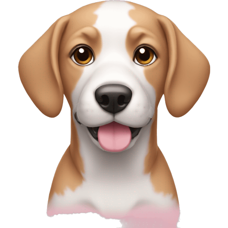 Dog pink and white emoji